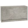 vidaXL Shoe Bench Concrete Grey 80x24x45 cm Engineered Wood