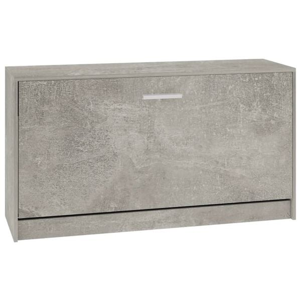 vidaXL Shoe Bench Concrete Grey 80x24x45 cm Engineered Wood