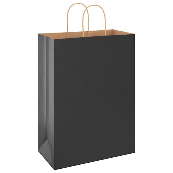 vidaXL Paper Bags 50 pcs with Handles Black 32x17x44 cm