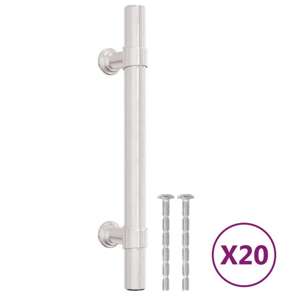 vidaXL Cabinet Handles 20 pcs Silver 96 mm Stainless Steel