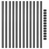 vidaXL Fence Posts 12 pcs Grey 100 cm Powder-coated steel