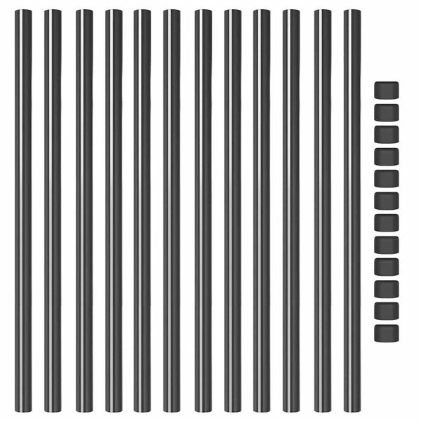 vidaXL Fence Posts 12 pcs Grey 100 cm Powder-coated steel