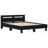 vidaXL Bed Frame with Headboard Black Oak 140 x 200 cm Engineered Wood