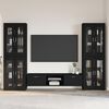 vidaXL TV Cabinet Set with Drawer FLORIN Black Engineered Wood