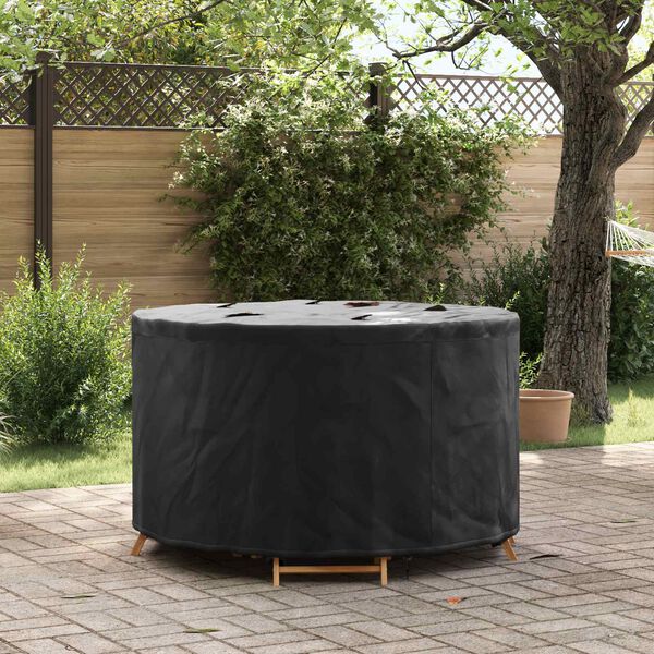 vidaXL Outdoor Furniture Cover Black 128 x 128 x 71 cm 600D fabric