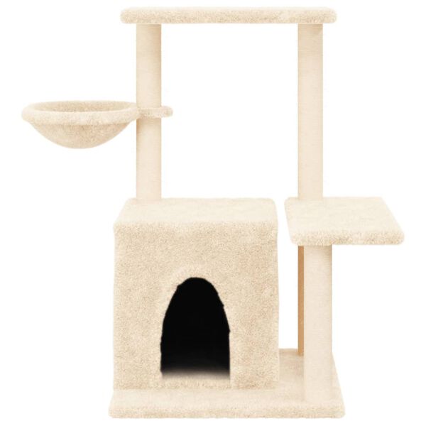 vidaXL Cat Tree with Sisal Scratching Posts Cream 83 cm