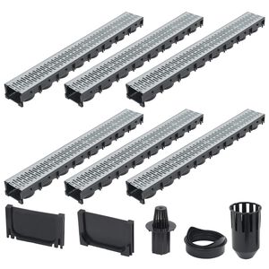 vidaXL Drainage Channels 6 pcs Galvanised Steel 6 m