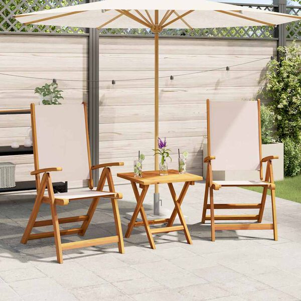 vidaXL Folding Garden Chairs 2 pcs Solid Wood Acacia and Textilene