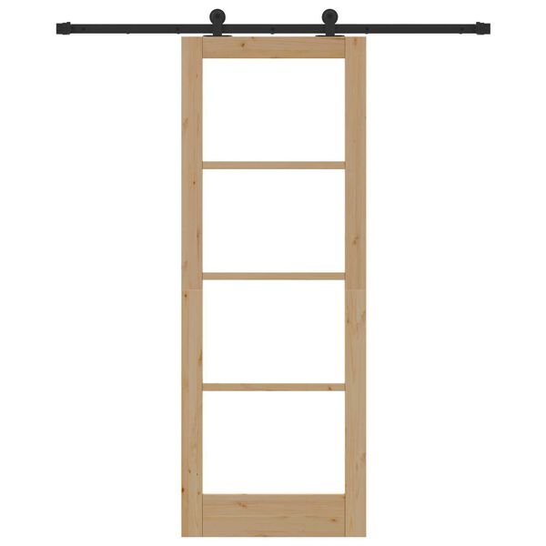 vidaXL Sliding Door ORKDAL Natural and Black 78 x 211 cm