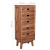 vidaXL Sideboard with 5 Drawers 40x30x100 cm Solid Teak Wood