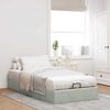 vidaXL Ottoman Bed Frame No Mattress Light Grey Single Velvet