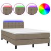 vidaXL Box Spring Bed with Mattress&LED Taupe 120x200cm Fabric