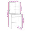 vidaXL LED Dressing Table with 2 Cabinets High Gloss White Engineered Wood