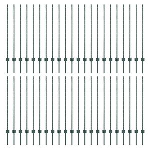 vidaXL Fence Post 44 pcs Green 160 cm Steel