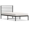 vidaXL Metal Bed Frame without Mattress with Headboard Black 100x200cm