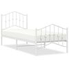 vidaXL Metal Bed Frame without Mattress with Footboard White 80x200cm