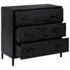 vidaXL Chest of Drawers Black 75x35x70 cm Solid Pinewood