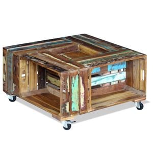 vidaXL Coffee Table | Multicolour | Solid reclaimed wood | 70x70x35 cm