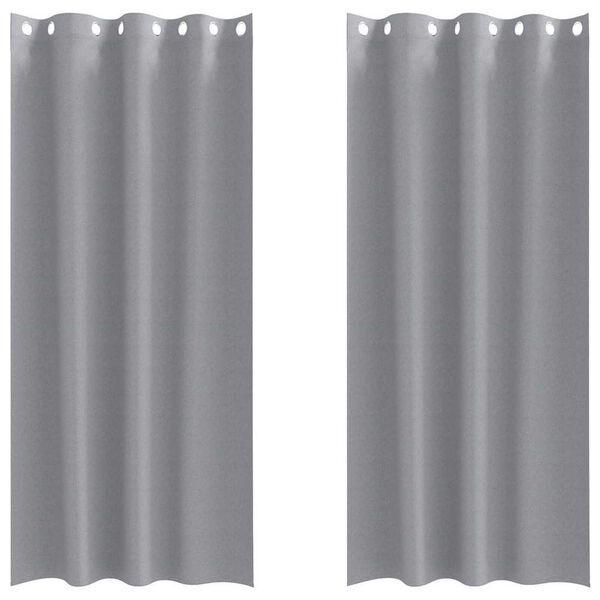 vidaXL Blackout Curtains with Rings 2 pcs Light Grey 245 x 140 cm