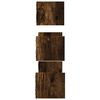 vidaXL 3 Piece Wall Shelf Set with Bars Smoked Oak Engineered wood