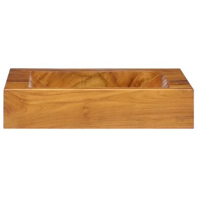 vidaXL Basin Solid Teak Wood 50x35x10 cm