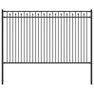 vidaXL Spike Fence BAARLO 200 x 116 cm Powder-Coated Steel Black