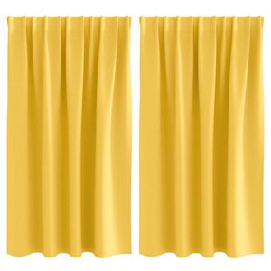 vidaXL Blackout Curtains with Rings 2 pcs Mustard Yellow 140 x 140 cm