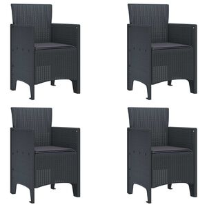 vidaXL Garden Chair 4 pcs Anthracite 53 x 49 x 85 cm Polypropylene