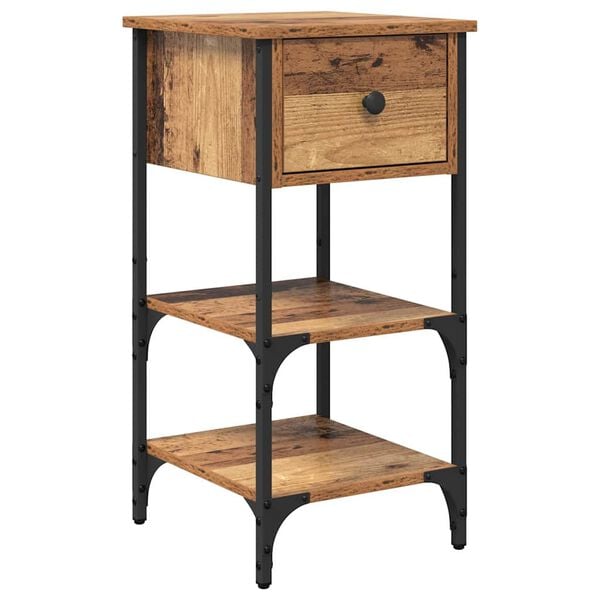vidaXL Bedside Cabinet Brown 33.5 x 36 x 70 cm Solid Reclaim Wood