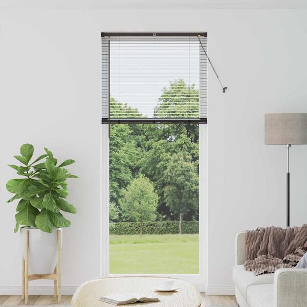 vidaXL Venetian Blinds Height Adjustable Black 220 x 90 cm Aluminium