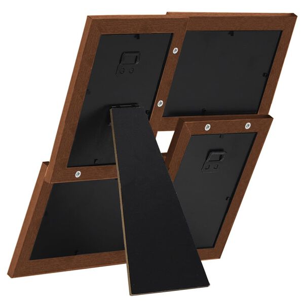 vidaXL Collage Photo Frame for 4x(13x18 cm) Picture Dark Brown MDF