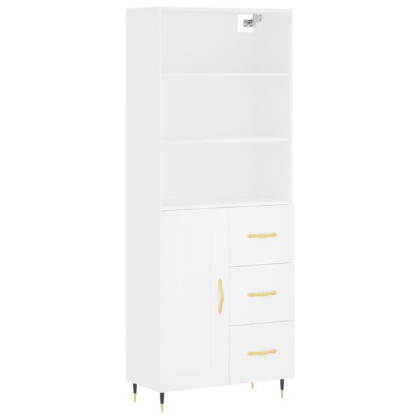 vidaXL Highboard White 69.5x34x180 cm Engineered Wood