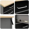 vidaXL Work Cabinet with Drawer 3 pcs Black and Grey 75 x 45 x 85 cm