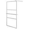 vidaXL Walk-in Shower Wall with Shelf Chrome 115x195 cm ESG Glass&Aluminium