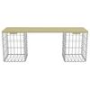 vidaXL Gabion Bench 120 cm Galvanised Steel and Pinewood