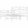vidaXL Metal Bed Frame without Mattress with Footboard White 120x200cm