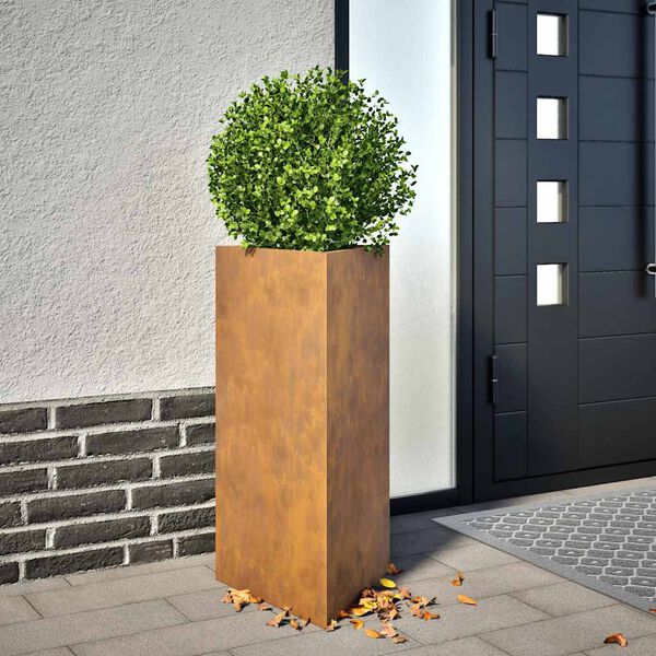 vidaXL Garden Planters 2 pcs Triangular 40x40x75 cm Weathering Steel