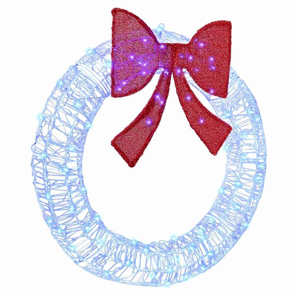 vidaXL Wreath with 80 LEDs Blue 92 x 92 x 9.5 cm Acrylic