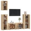 vidaXL 5 Piece TV Cabinet Set Sonoma Oak Engineered Wood