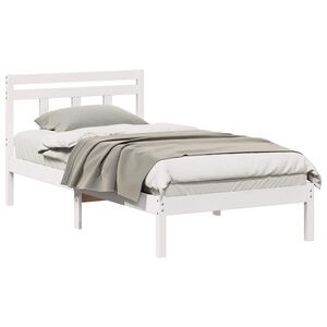 vidaXL Bed Frame White 80 x 200 cm Solid Pine Wood
