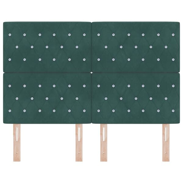 vidaXL Headboard with Headboard Dark Green 144 cm Faux Leather