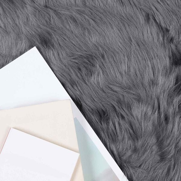 vidaXL Faux Sheepskin Rug Tafalla Anthracite 240 x 240 cm Polyester