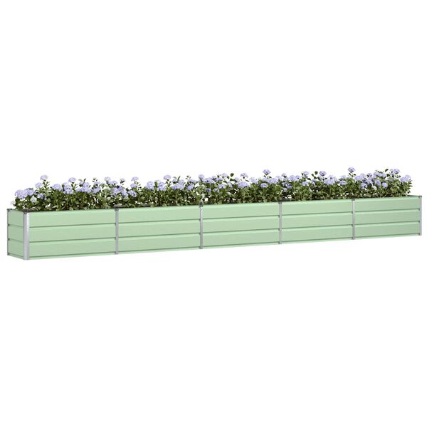 vidaXL Planter Pastel Green 480 x 50 x 45 cm Galvanised Steel