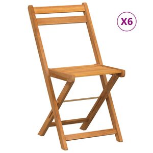 vidaXL Folding Bistro Chairs 6 pcs Solid Wood Acacia