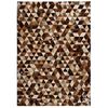 vidaXL Rug Genuine Leather Patchwork 80x150 cm Triangle Brown/White