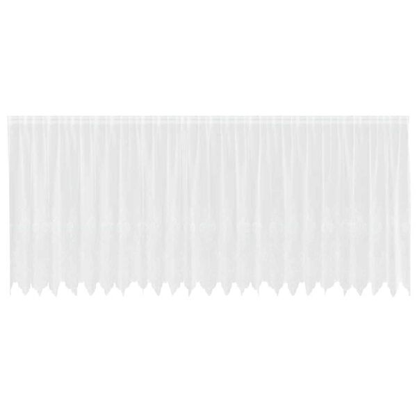 vidaXL Lace Curtain with Curtains Floral White 140 x 600 cm Polyester