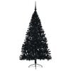 vidaXL Artificial Pre-lit Christmas Tree Black 210 cm PVC