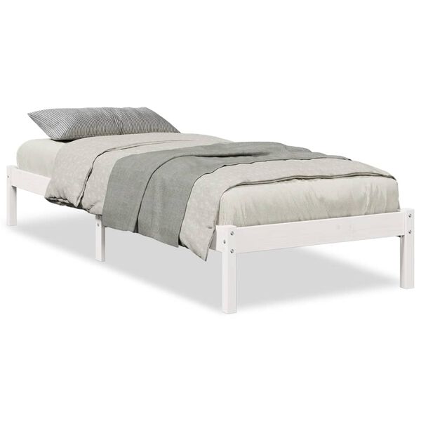 vidaXL Extra Long Bed Frame without Mattress White 80x210 cm Solid Wood Pine