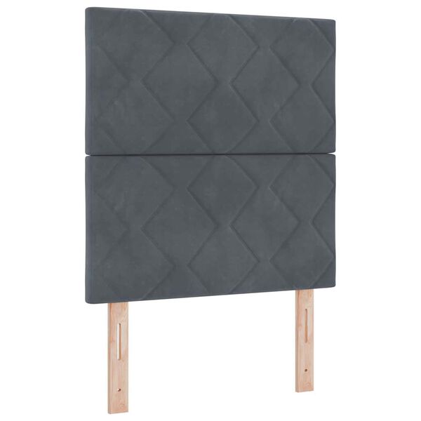 vidaXL LED Headboard with Headboard Dark Grey 80 cm Faux Leather