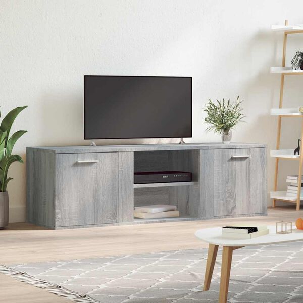 vidaXL TV Cabinet Grey Sonoma 120x34x37 cm Engineered Wood